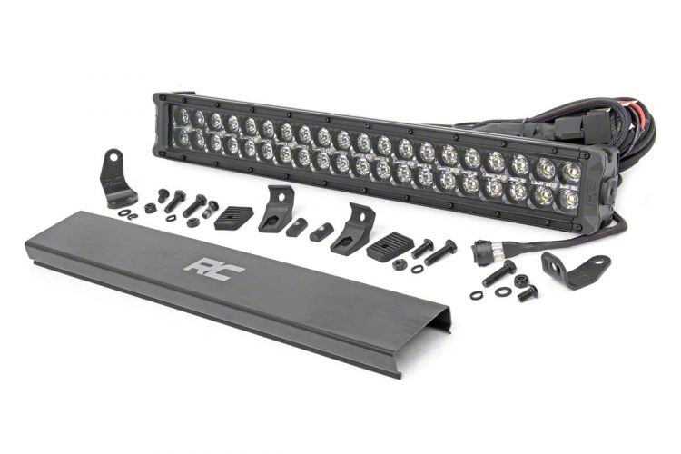 Rough Country 20-Inch Black Series Dual Row Amber DRL LED Light Bar; Flood/Spot Combo Beam (Universal; Some Adaptation May Be Required)