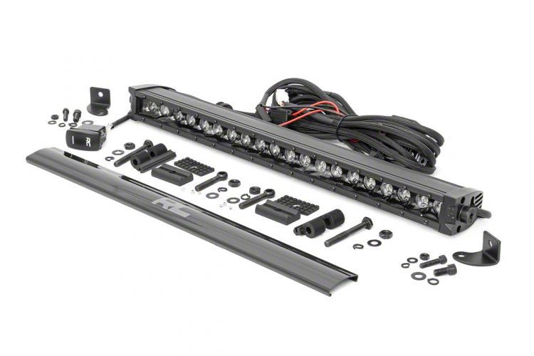 Rough Country 20-Inch Black Series Single Row White DRL LED Light Bar; Spot Beam (Universal; Some Adaptation May Be Required)