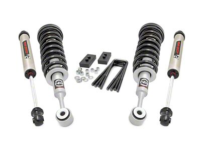 Rough Country 2.50-Inch Leveling Kit with Lifted Struts and V2 Monotube Shocks (04-08 4WD F-150)