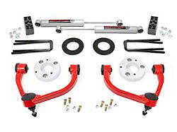Rough Country Suspension 3-Inch Bolt-On Upper Control Arm Suspension Lift Kit with Premium N3 Shocks; Red (14-20 4WD F-150 SuperCab, SuperCrew, Excluding Raptor)