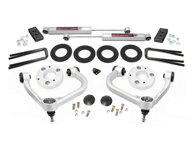 Rough Country 3-Inch Suspension Lift Kit with Premium N3 Shocks (21-22 4WD F-150 SuperCab, SuperCrew w/o CCD System, Excluding PowerBoost, Powerstroke, Raptor & Tremor)