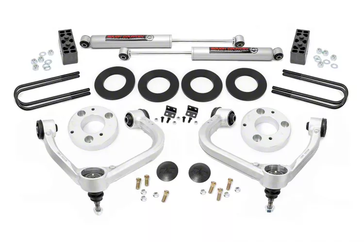 Rough Country 3-Inch Suspension Lift Kit with Front Strut Spacers and Rear N3 Shocks (21-24 4WD F-150 SuperCab, SuperCrew w/o CCD System, Excluding…