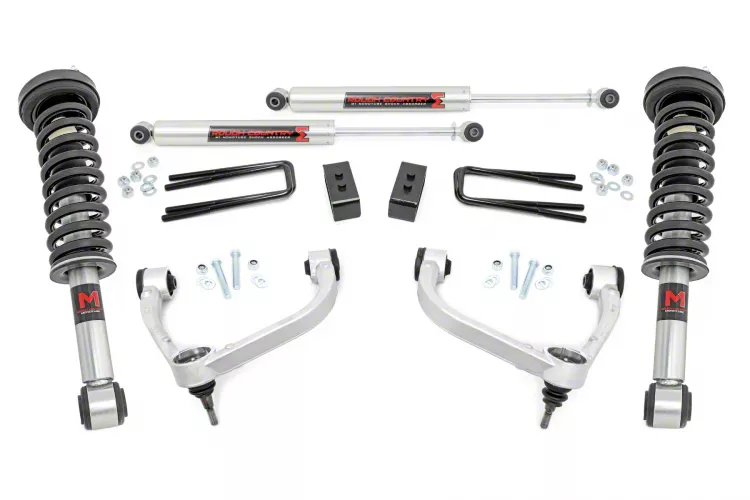 Rough Country 3-Inch Suspension Lift Kit with M1 Struts and M1 Rear Shocks (09-13 4WD F-150 SuperCab, SuperCrew, Excluding Raptor)