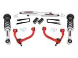 Rough Country Suspension 3-Inch Bolt-On Upper Control Arm Suspension Lift Kit with N3 Struts and Premium N3 Shocks; Red (14-20 4WD F-150 SuperCab, SuperCrew, Excluding Raptor)