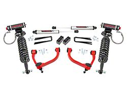 Rough Country Offroad 3-Inch Bolt-On Upper Control Arm Suspension Lift Kit with Vertex Adjustable Coil-Overs and V2 Monotube Shocks; Red (14-20 4WD F-150 SuperCab, SuperCrew, Excluding Raptor)