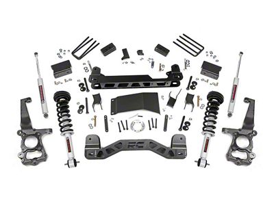 Rough Country 4-Inch Suspension Lift Kit with Lifted Struts and Premium N3 Shocks (15-20 4WD F-150, Excluding Raptor)