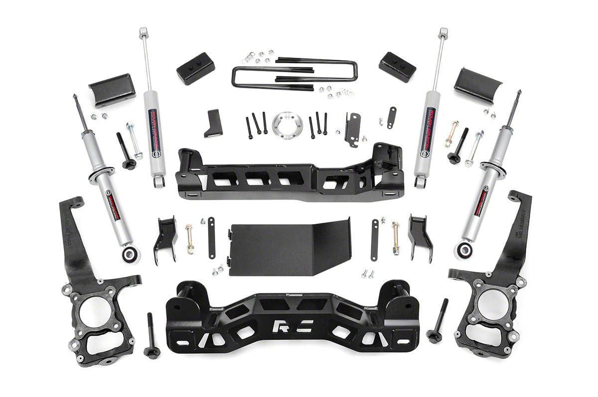 Rough Country 4-Inch Suspension Lift Kit with Lifted Struts and Premium N3 Shocks (09-10 4WD F-150)