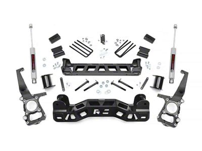 Rough Country 4-Inch Suspension Lift Kit with Premium N3 Shocks (11-14 2WD F-150)