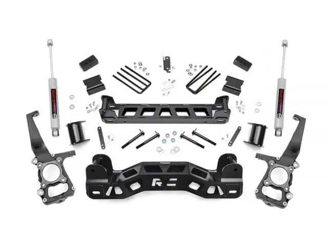 Rough Country 4-Inch Suspension Lift Kit with Premium N3 Shocks (11-14 2WD F-150)