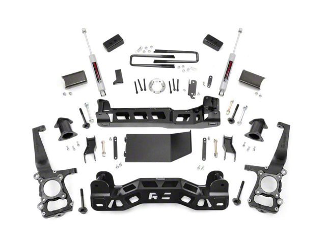 Rough Country 4-Inch Suspension Lift Kit with Premium N3 Shocks (09-10 4WD F-150)