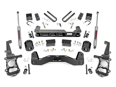 Rough Country 4-Inch Suspension Lift Kit with Premium N3 Shocks (21-24 2WD F-150 SuperCab, SuperCrew w/o CCD System)