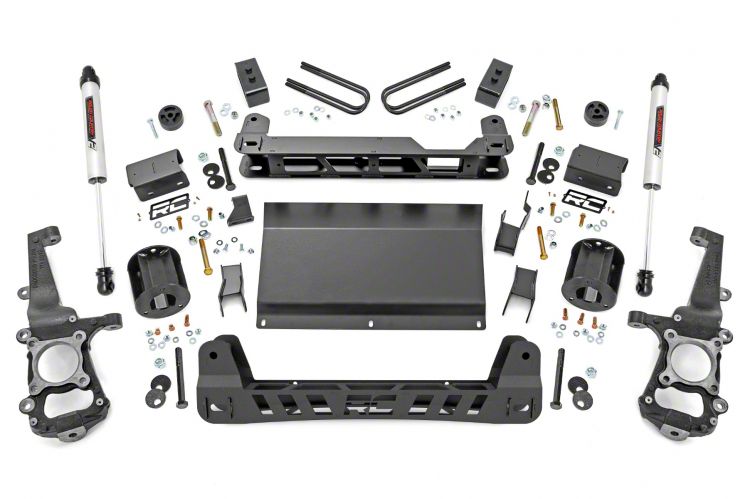 Rough Country 4-Inch Suspension Lift Kit with V2 Monotube Shocks (21-24 F-150 Tremor)