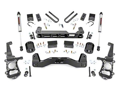 Rough Country 4-Inch Suspension Lift Kit with V2 Monotube Shocks (21-25 2WD F-150 SuperCab, SuperCrew w/o CCD System)