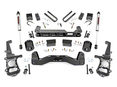 Rough Country 4-Inch Suspension Lift Kit with V2 Monotube Shocks (21-24 2WD F-150 SuperCab, SuperCrew w/o CCD System)