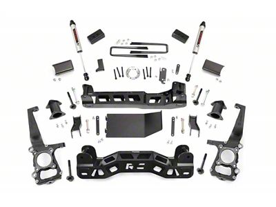 Rough Country 4-Inch Suspension Lift Kit with V2 Monotube Shocks (11-14 4WD F-150, Excluding Raptor)