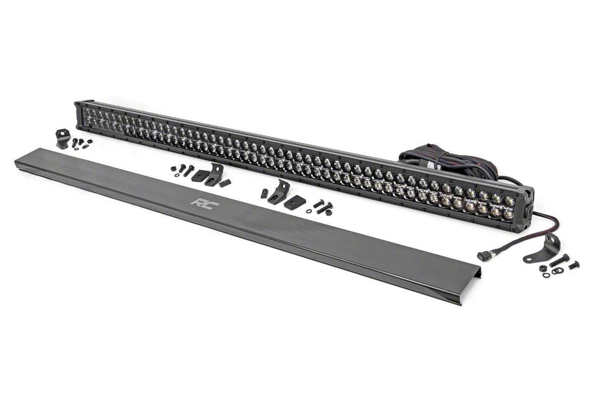 Rough Country 50-Inch Black Series White DRL Dual Row Straight LED Light Bar; Flood/Spot Combo Beam (Universal; Some Adaptation May Be Required)