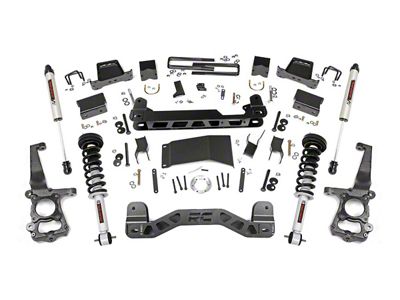 Rough Country 6-Inch Suspension Lift Kit with Lifted Struts and V2 Monotube Shocks (15-20 4WD F-150 SuperCab, SuperCrew, Excluding Raptor)