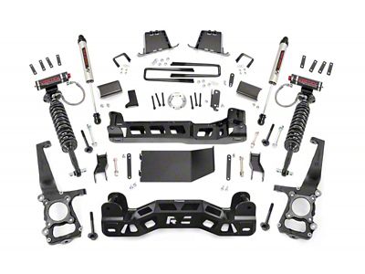 Rough Country 6-Inch Suspension Lift Kit with Vertex Adjustable Coil-Overs and V2 Monotube Shocks (2014 4WD F-150, Excluding Raptor)