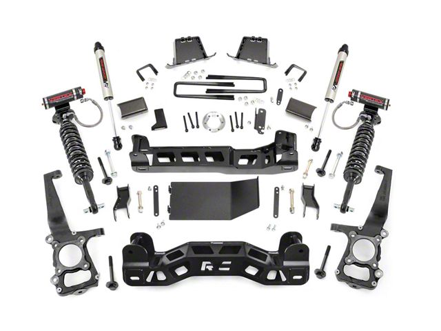 Rough Country 6-Inch Suspension Lift Kit with Vertex Adjustable Coil-Overs and V2 Monotube Shocks (09-10 4WD F-150, Excluding Raptor)