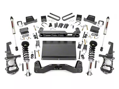 Rough Country 6-Inch Suspension Lift Kit with Lifted N3 Struts and V2 Monotube Shocks (21-23 4WD F-150 SuperCab, SuperCrew w/o CCD System, Excluding PowerBoost, Powerstroke, Raptor & Tremor)