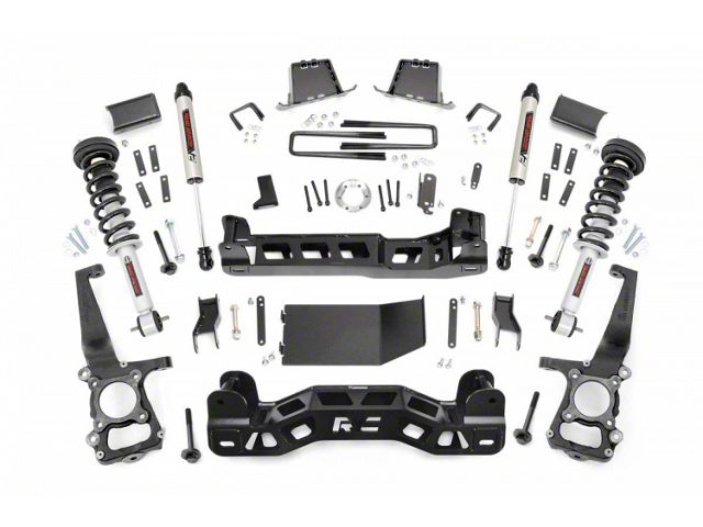 Rough Country 6-Inch Suspension Lift Kit with Lifted Struts and V2 Monotube Shocks (2014 4WD F-150, Excluding Raptor)
