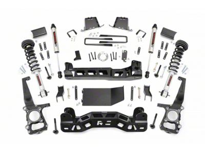 Rough Country 6-Inch Suspension Lift Kit with Lifted Struts and V2 Monotube Shocks (11-13 4WD F-150, Excluding Raptor)