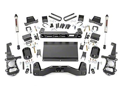 Rough Country 6-Inch Suspension Lift Kit with V2 Monotube Shocks (21-24 4WD F-150 SuperCab, SuperCrew w/o CCD System, Excluding PowerBoost, Powerstroke, Raptor & Tremor)