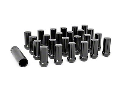 Rough Country Black Bulge Acorn Style Lug Nut Kit; M14 x 2.0; Set of 24 (04-20 F-150)