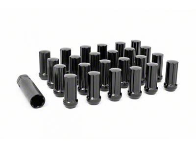 Rough Country Black Bulge Acorn Style Lug Nut Kit; M14 x 2.0; Set of 32 (00-14 F-150)