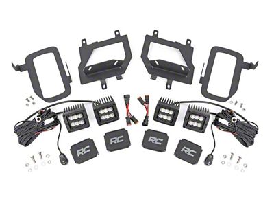 Rough Country Black Series LED Fog Light Kit; Flood Beam (15-17 F-150, Excluding Raptor)