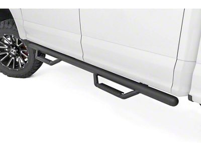 Rough Country Cab Length Nerf Side Step Bars; Black (15-24 F-150 SuperCrew)