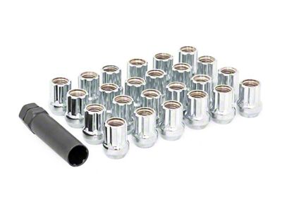 Rough Country Chrome Open End Style Lug Nut Kit; M14 x 2.0; Set of 24 (04-20 F-150)