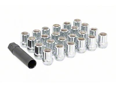 Rough Country Chrome Open End Style Lug Nut Kit; M14 x 2.0; Set of 32 (00-14 F-150)
