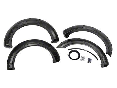 Rough Country Defender Fender Flares; Gloss Black (21-25 F-150 w/o Running Boards, Excluding Raptor)