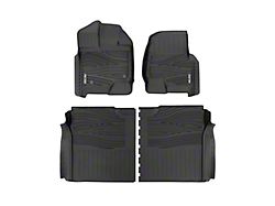 Rough Country Flex-Fit Front and Rear Floor Mats; Black (15-25 F-150 SuperCrew w/o Rear Under Seat Storage)