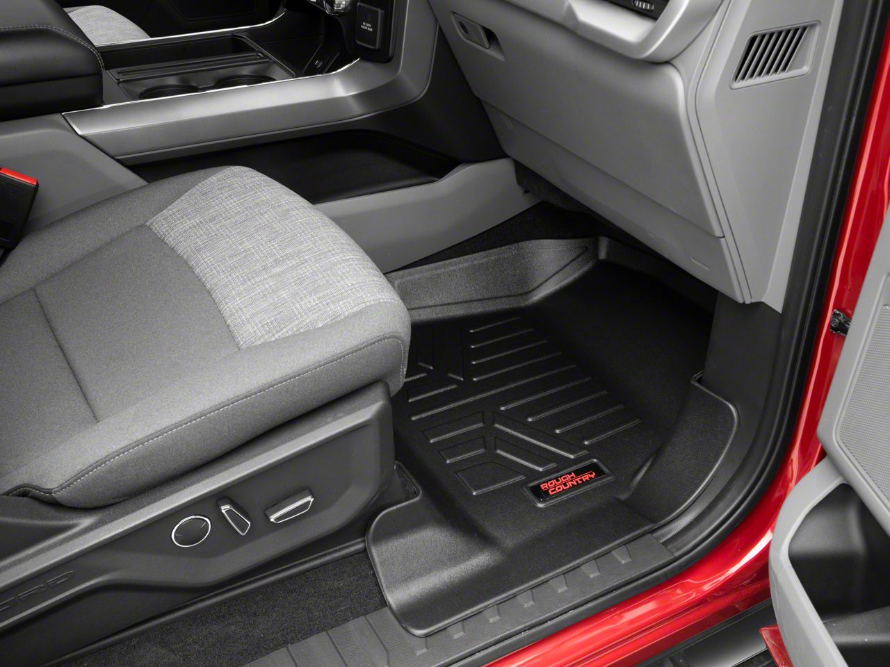 Rough Country F150 Heavy Duty Front and Rear Floor Mats; Black M51515