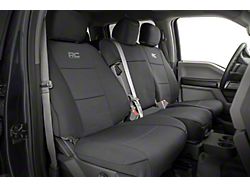 Rough Country Neoprene Front and Rear Seat Covers; Black (15-25 F-150 SuperCrew w/ Front Bench Seats)