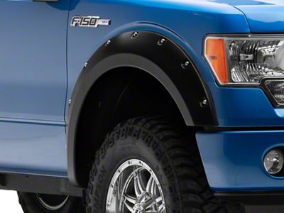 Rough Country Pocket Fender Flares; Flat Black (09-14 F-150 Styleside, Excluding Raptor)