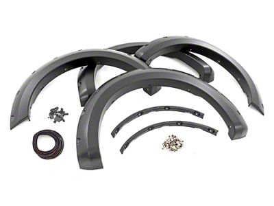 Rough Country Pocket Fender Flares; Flat Black (21-25 F-150, Excluding Raptor)