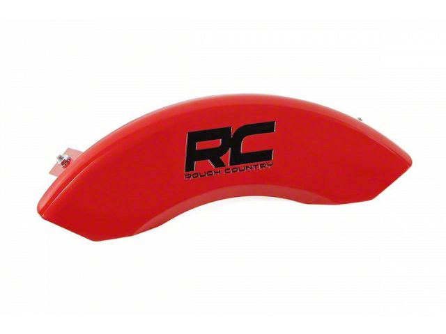 Rough Country Red Brake Caliper Covers; Front and Rear (21-22 F-150)