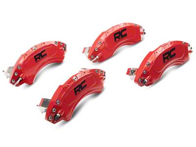 Rough Country Brake Caliper Covers; Red; Front and Rear (21-25 F-150)