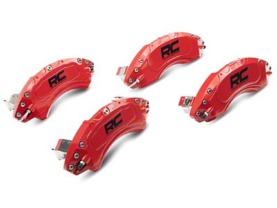 Rough Country Brake Caliper Covers; Red; Front and Rear (21-24 F-150)