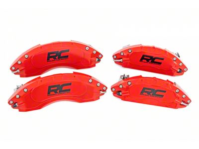 Rough Country Brake Caliper Covers; Red; Front and Rear (12-14 F-150)