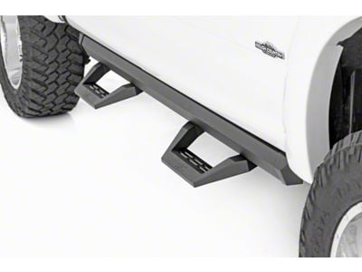 Rough Country SRX2 Adjustable Aluminum Side Step Bars; Textured Black (15-25 F-150 SuperCrew)