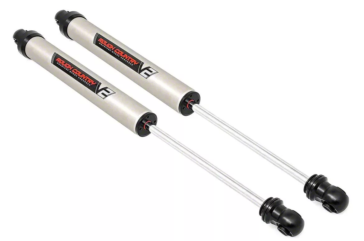 Rough Country V2 Monotube Rear Shocks for 0 to 3.50-Inch Lift (09-24 2WD/4WD F-150; 10-18 F-150 Raptor)