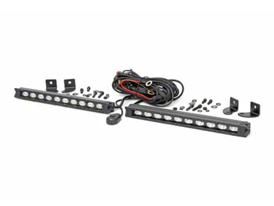 Rough Country 10-Inch Black Series Slimline LED Light Bars; Flood Beam (Universal; Some Adaptation May Be Required)