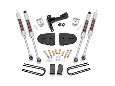 Rough Country 3-Inch Suspension Lift Kit with M1 Monotube Shocks (23-24 4WD 6.8L, 7.3L F-250 Super Duty w/o 4-Inch Rear Axle & Factory Overload Springs, Excluding Tremor)