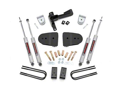 Rough Country 3-Inch Suspension Lift Kit with Premium N3 Shocks (23-24 4WD 6.8L, 7.3L F-250 Super Duty w/o 4-Inch Rear Axle & Factory Overload Springs, Excluding Tremor)