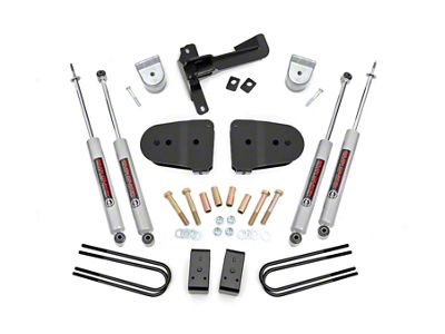 Rough Country 3-Inch Suspension Lift Kit with Premium N3 Shocks (23-25 4WD 6.8L, 7.3L F-250 Super Duty w/o 4-Inch Rear Axle & Factory Overload Springs, Excluding Tremor)