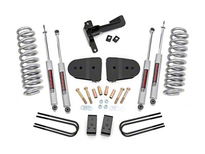 Rough Country 3-Inch Suspension Lift Kit with Premium N3 Shocks (23-25 4WD 6.7L Powerstroke F-250 Super Duty w/o 4-Inch Rear Axle & Factory Overload Springs, Excluding Tremor)